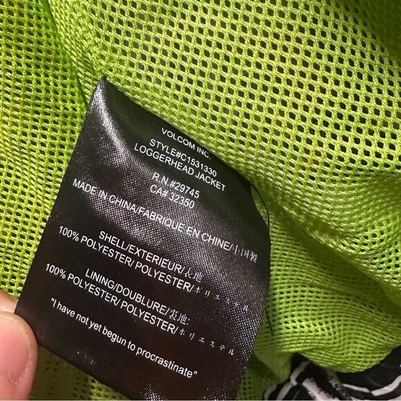 VTG Volcom Trippy Monster Zip Up Jacket Rain Coat Kids small - Picture 7 of 8